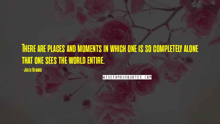 Jules Renard Quotes: There are places and moments in which one is so completely alone that one sees the world entire.