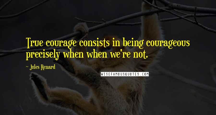 Jules Renard Quotes: True courage consists in being courageous precisely when when we're not.