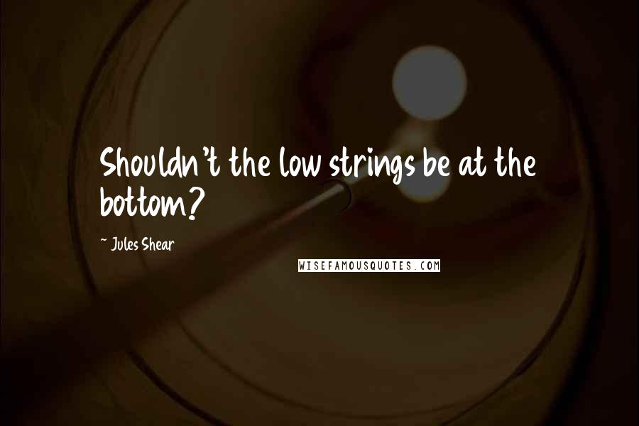 Jules Shear Quotes: Shouldn't the low strings be at the bottom?