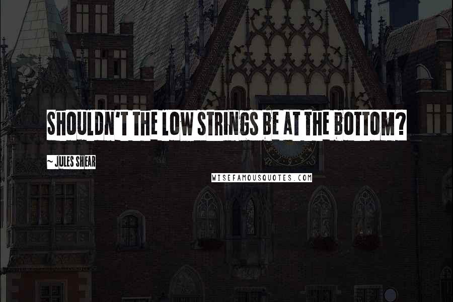 Jules Shear Quotes: Shouldn't the low strings be at the bottom?