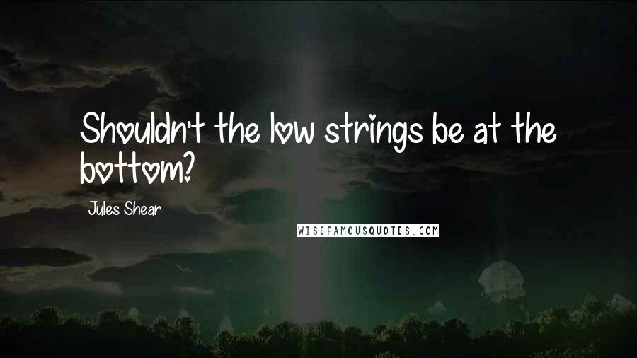 Jules Shear Quotes: Shouldn't the low strings be at the bottom?