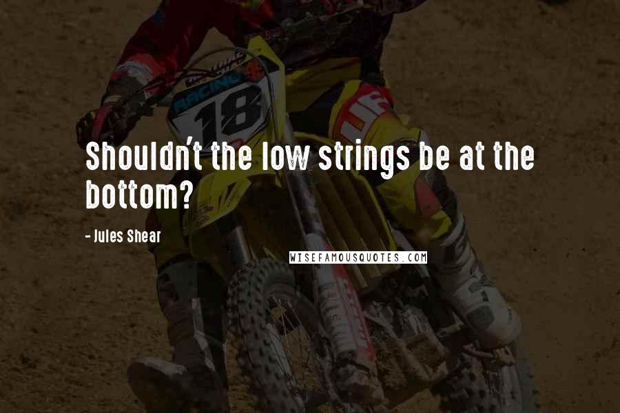 Jules Shear Quotes: Shouldn't the low strings be at the bottom?