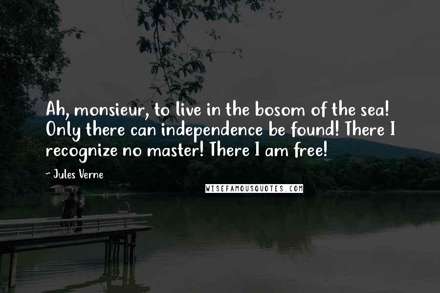 Jules Verne Quotes: Ah, monsieur, to live in the bosom of the sea! Only there can independence be found! There I recognize no master! There I am free!