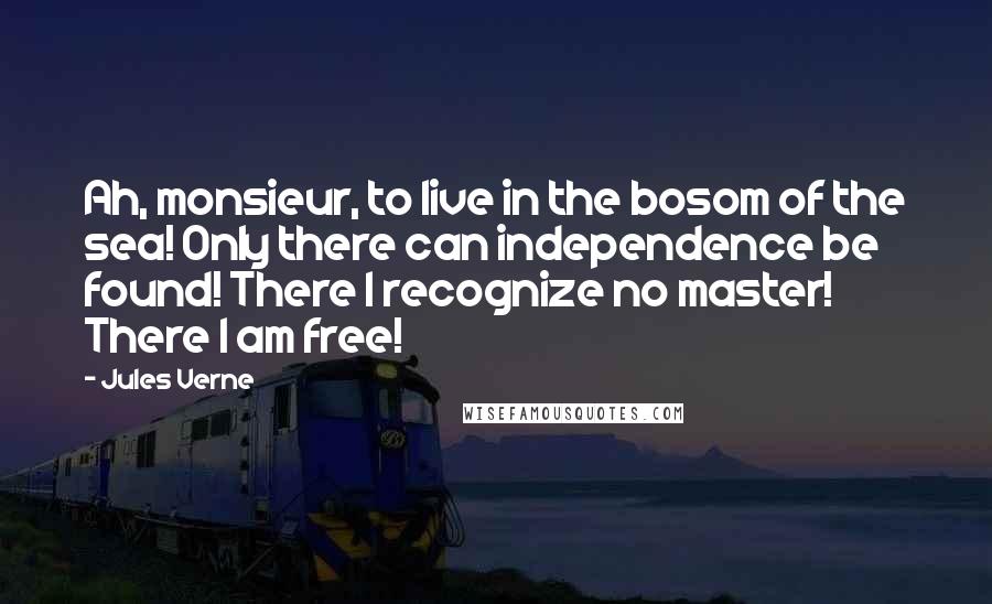 Jules Verne Quotes: Ah, monsieur, to live in the bosom of the sea! Only there can independence be found! There I recognize no master! There I am free!