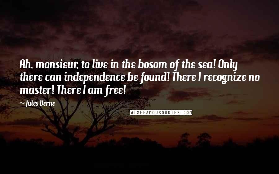 Jules Verne Quotes: Ah, monsieur, to live in the bosom of the sea! Only there can independence be found! There I recognize no master! There I am free!