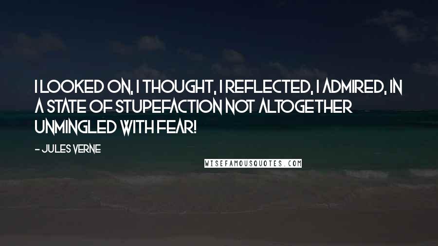 Jules Verne Quotes: I looked on, I thought, I reflected, I admired, in a state of stupefaction not altogether unmingled with fear!