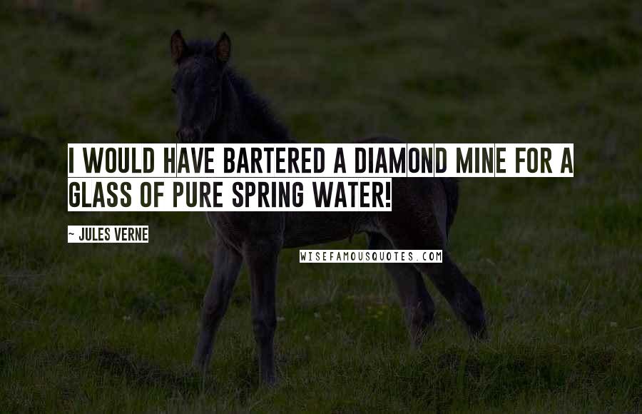 Jules Verne Quotes: I would have bartered a diamond mine for a glass of pure spring water!