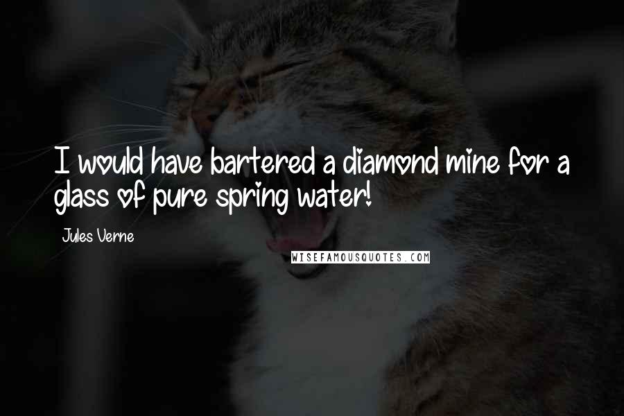 Jules Verne Quotes: I would have bartered a diamond mine for a glass of pure spring water!