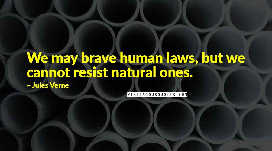 Jules Verne Quotes: We may brave human laws, but we cannot resist natural ones.