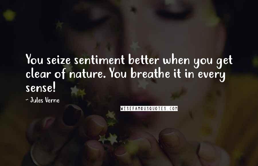 Jules Verne Quotes: You seize sentiment better when you get clear of nature. You breathe it in every sense!