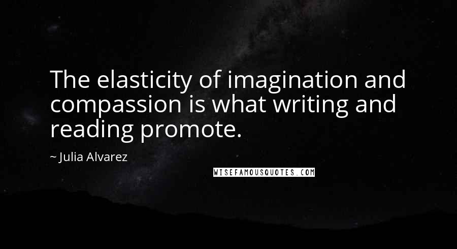 Julia Alvarez Quotes: The elasticity of imagination and compassion is what writing and reading promote.