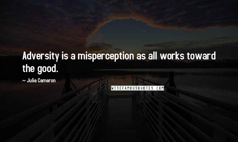 Julia Cameron Quotes: Adversity is a misperception as all works toward the good.