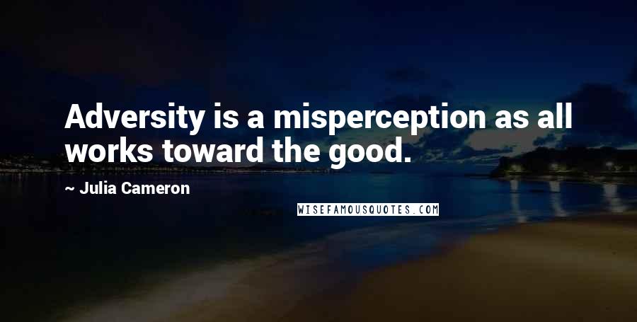 Julia Cameron Quotes: Adversity is a misperception as all works toward the good.