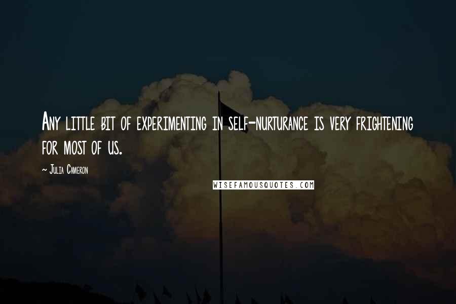 Julia Cameron Quotes: Any little bit of experimenting in self-nurturance is very frightening for most of us.