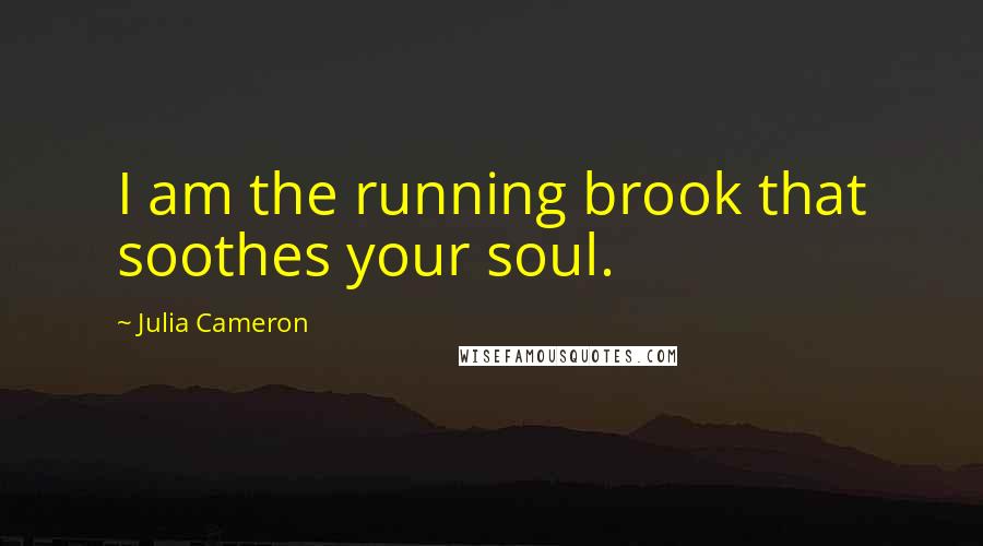 Julia Cameron Quotes: I am the running brook that soothes your soul.