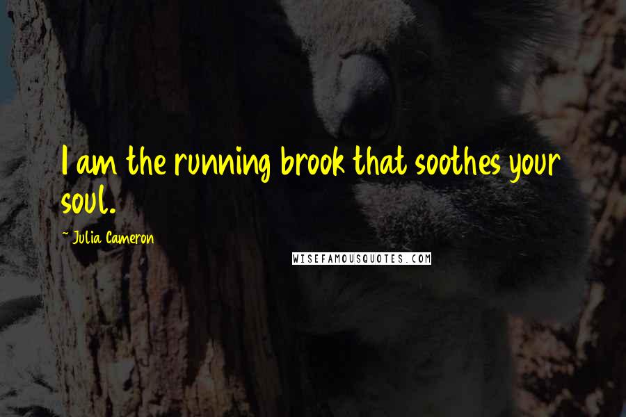 Julia Cameron Quotes: I am the running brook that soothes your soul.