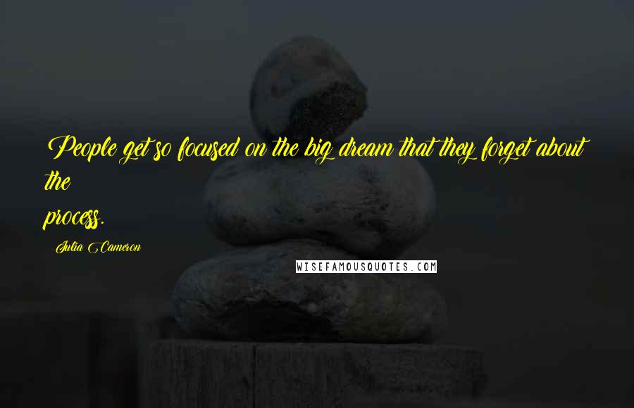 Julia Cameron Quotes: People get so focused on the big dream that they forget about the process.