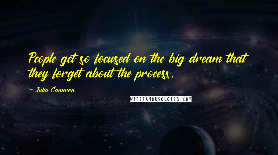 Julia Cameron Quotes: People get so focused on the big dream that they forget about the process.