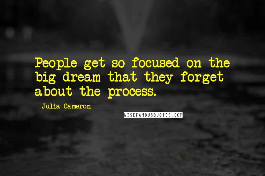 Julia Cameron Quotes: People get so focused on the big dream that they forget about the process.