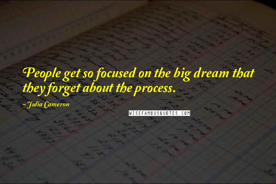 Julia Cameron Quotes: People get so focused on the big dream that they forget about the process.