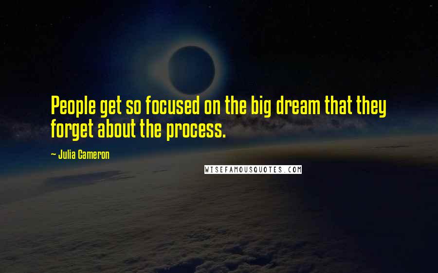 Julia Cameron Quotes: People get so focused on the big dream that they forget about the process.