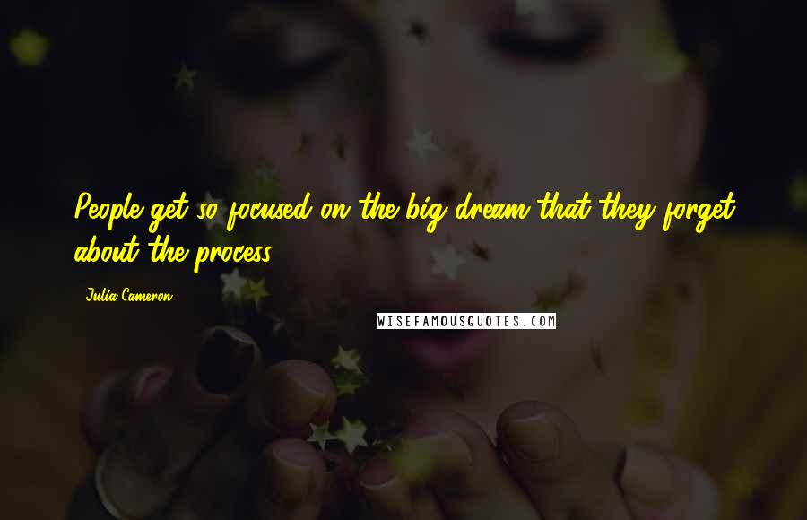 Julia Cameron Quotes: People get so focused on the big dream that they forget about the process.