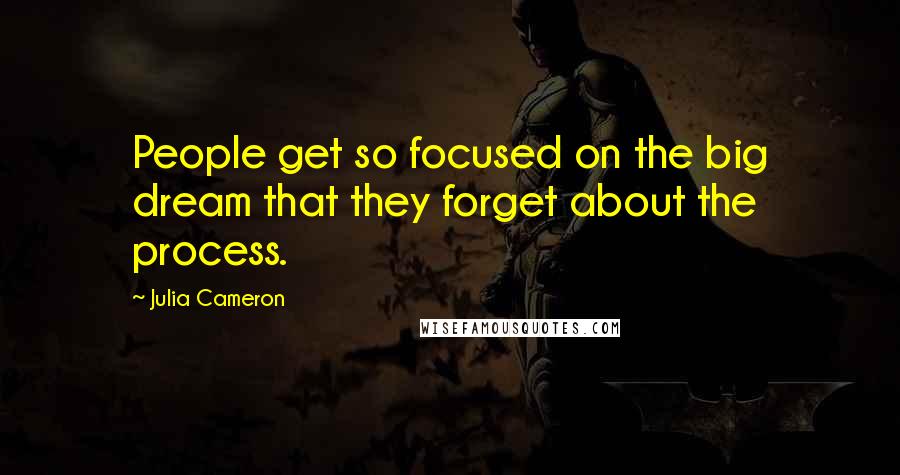 Julia Cameron Quotes: People get so focused on the big dream that they forget about the process.