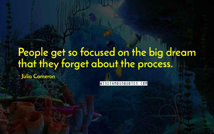 Julia Cameron Quotes: People get so focused on the big dream that they forget about the process.