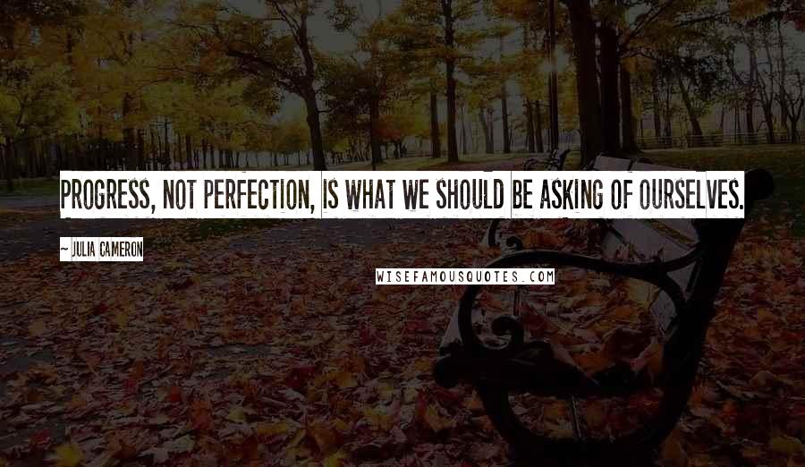 Julia Cameron Quotes: Progress, not perfection, is what we should be asking of ourselves.