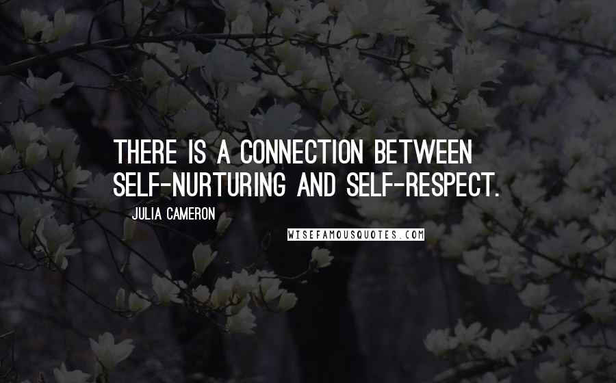 Julia Cameron Quotes: There is a connection between self-nurturing and self-respect.