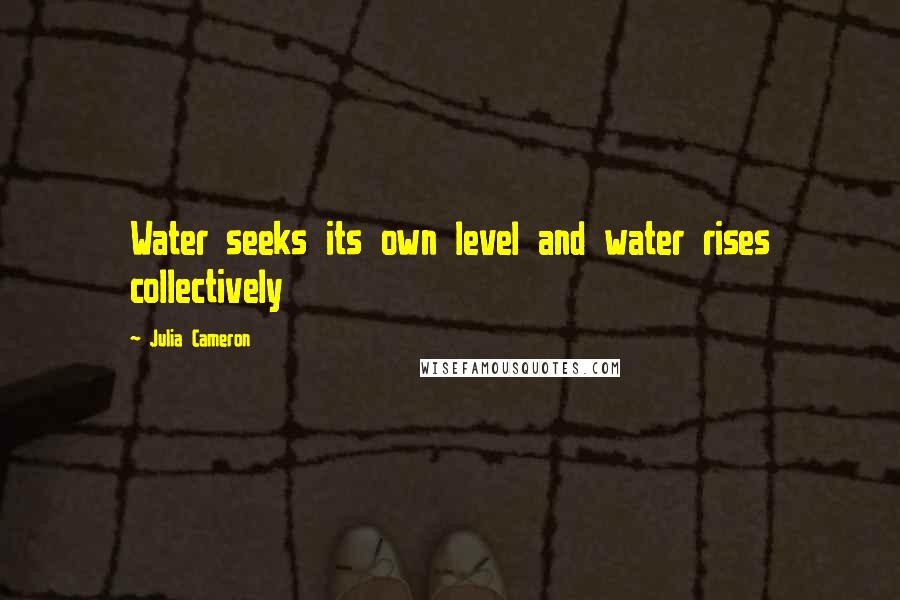 Julia Cameron Quotes: Water seeks its own level and water rises collectively