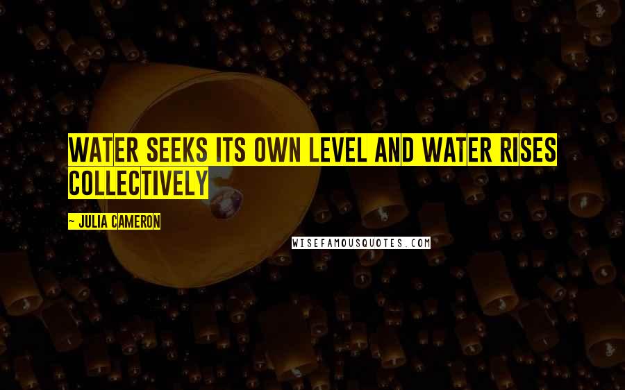 Julia Cameron Quotes: Water seeks its own level and water rises collectively