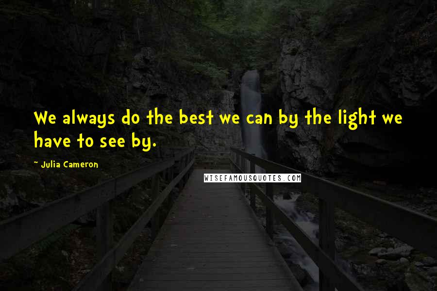 Julia Cameron Quotes: We always do the best we can by the light we have to see by.