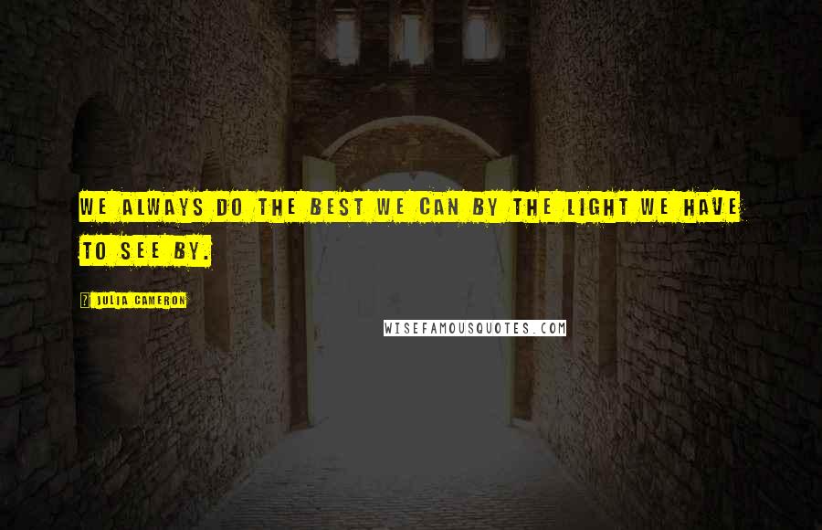 Julia Cameron Quotes: We always do the best we can by the light we have to see by.