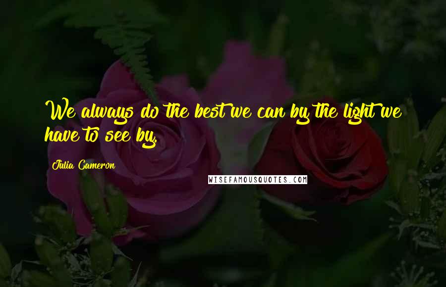 Julia Cameron Quotes: We always do the best we can by the light we have to see by.