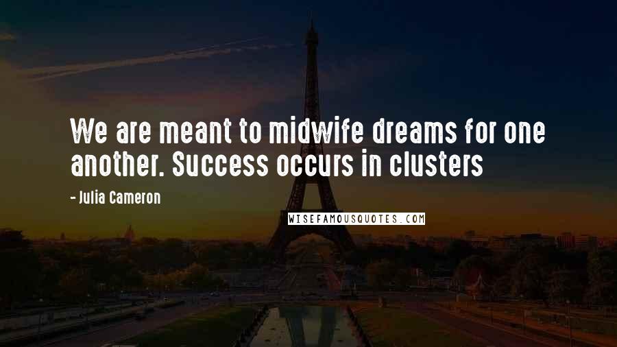 Julia Cameron Quotes: We are meant to midwife dreams for one another. Success occurs in clusters