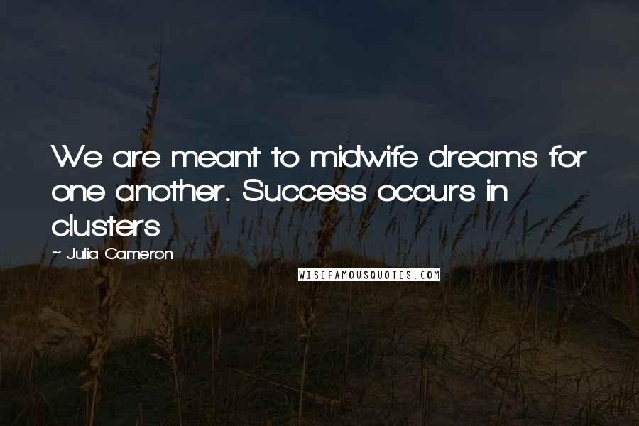 Julia Cameron Quotes: We are meant to midwife dreams for one another. Success occurs in clusters