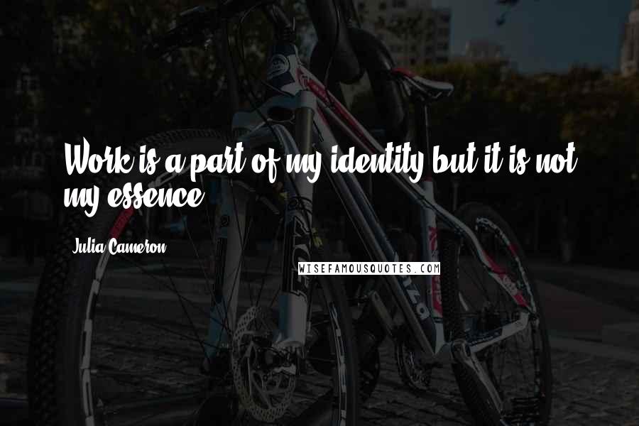 Julia Cameron Quotes: Work is a part of my identity but it is not my essence.