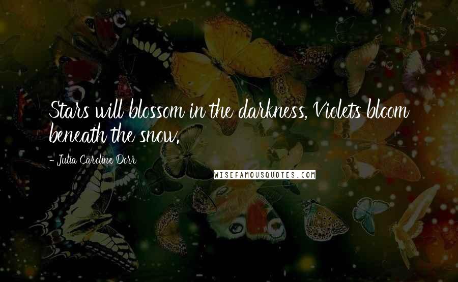 Julia Caroline Dorr Quotes: Stars will blossom in the darkness, Violets bloom beneath the snow.