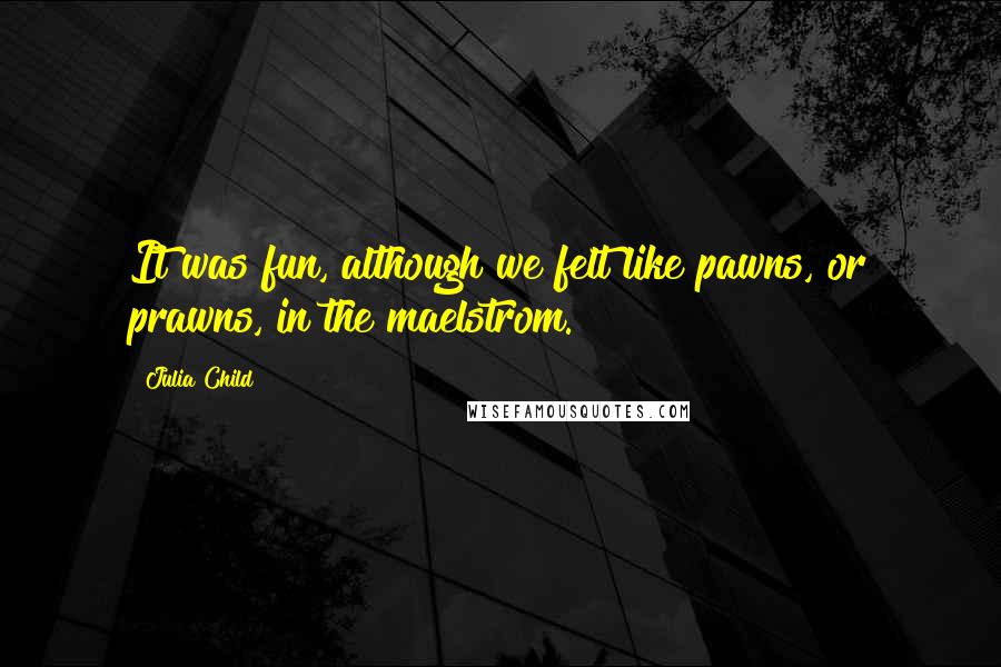 Julia Child Quotes: It was fun, although we felt like pawns, or prawns, in the maelstrom.