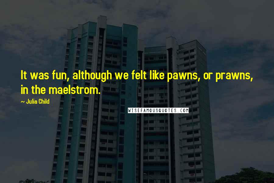 Julia Child Quotes: It was fun, although we felt like pawns, or prawns, in the maelstrom.