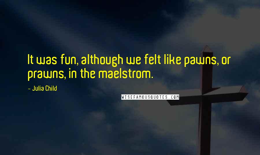 Julia Child Quotes: It was fun, although we felt like pawns, or prawns, in the maelstrom.