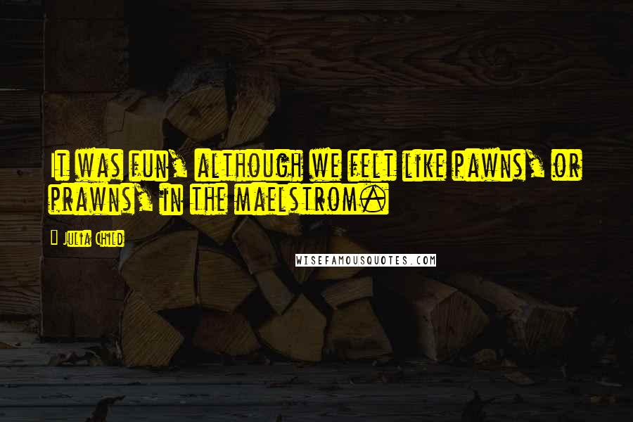 Julia Child Quotes: It was fun, although we felt like pawns, or prawns, in the maelstrom.