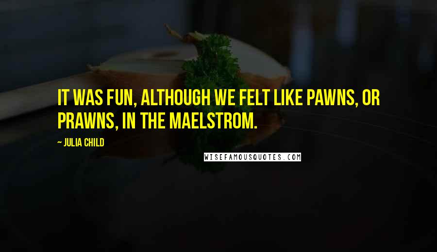 Julia Child Quotes: It was fun, although we felt like pawns, or prawns, in the maelstrom.