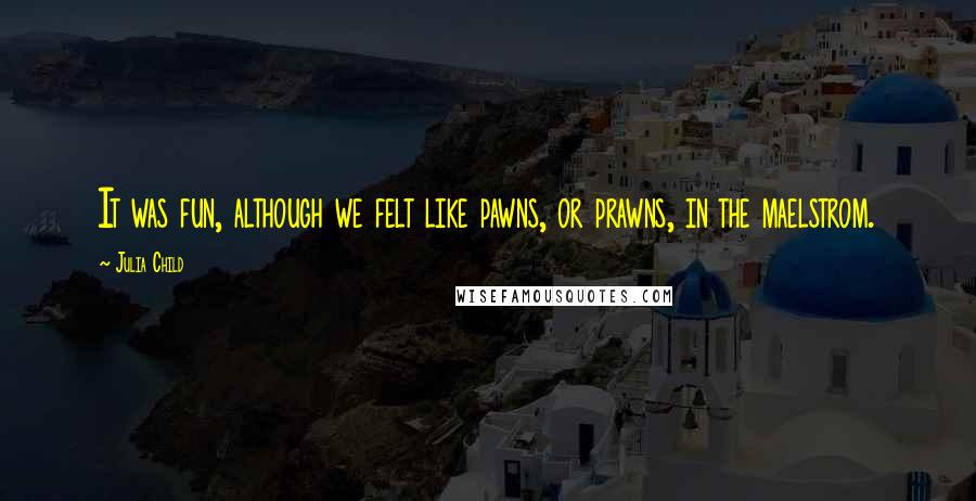 Julia Child Quotes: It was fun, although we felt like pawns, or prawns, in the maelstrom.