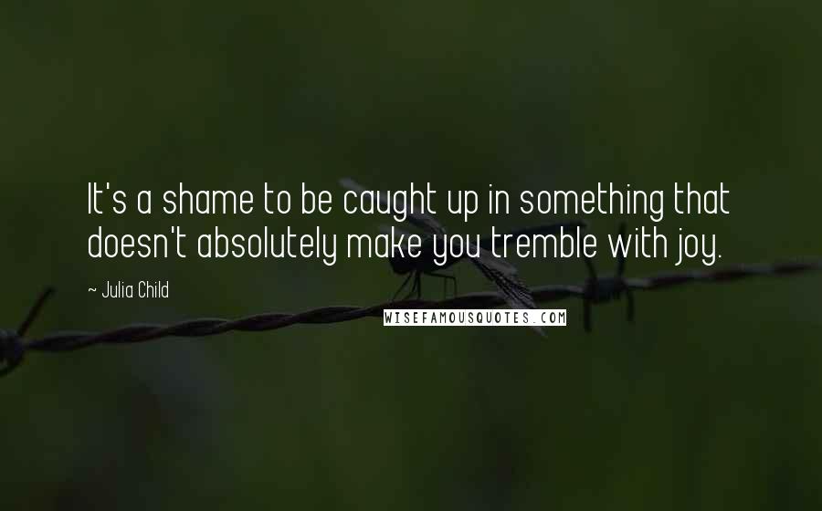 Julia Child Quotes: It's a shame to be caught up in something that doesn't absolutely make you tremble with joy.