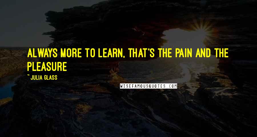 Julia Glass Quotes: Always more to learn, that's the pain and the pleasure