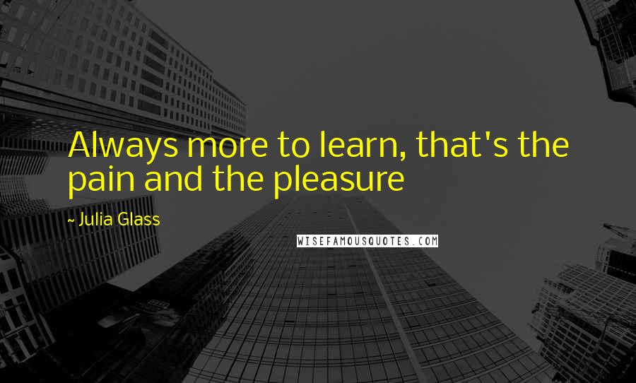 Julia Glass Quotes: Always more to learn, that's the pain and the pleasure