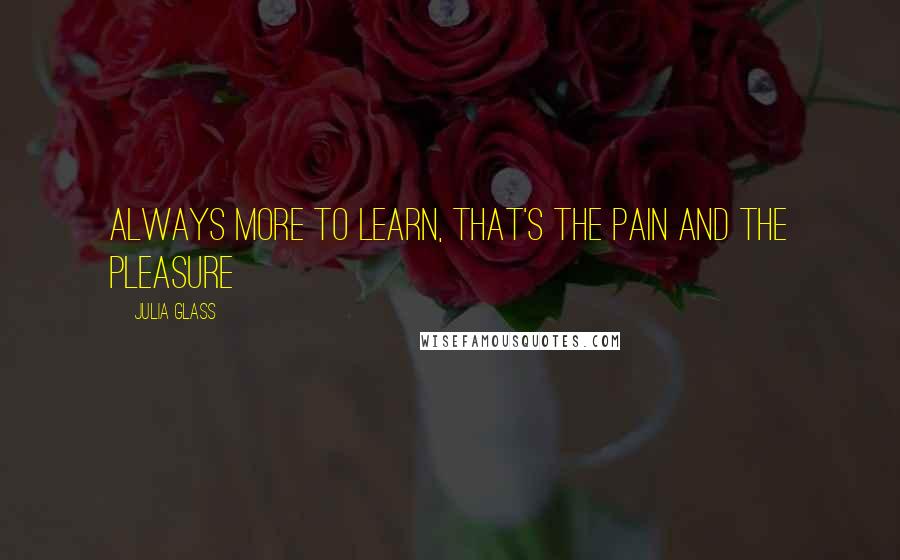 Julia Glass Quotes: Always more to learn, that's the pain and the pleasure