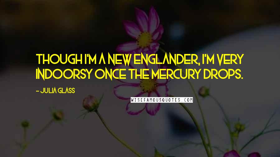 Julia Glass Quotes: Though I'm a New Englander, I'm very indoorsy once the mercury drops.